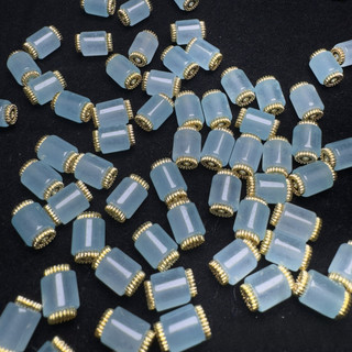 ((5 cái) Vòng tay tự làm hạt qua lỗ kẻ sọc màu azure frozen, phù hợp DIY)