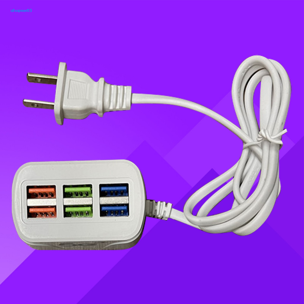 [Ky] Dải nguồn USB Cắm sạc nhanh đa chức năng Chơi 6 cổng USB Mini Ổ cắm mở rộng Bộ chia HUB cho văn phòng