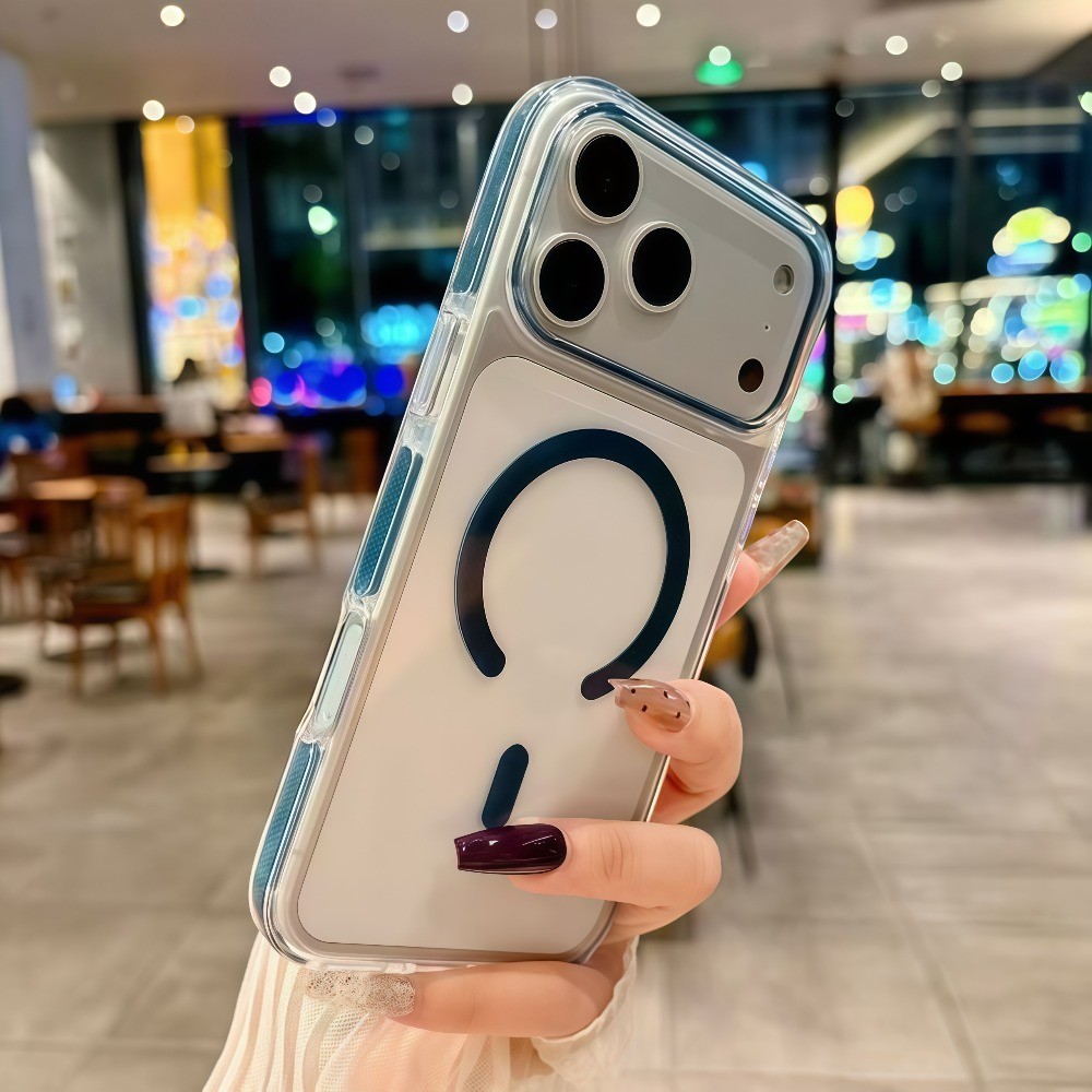 Ốp điện thoại Acrylic dải túi khí từ tính cho iPhone 17 Pro Max 16 15 14 13 Vỏ bảo vệ chống sốc