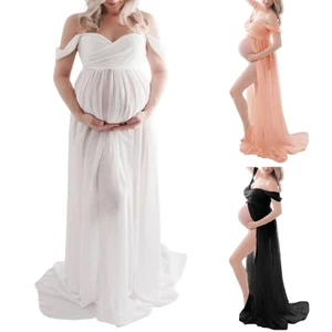 Maternity Photo Dress Soft Polyester Breathable Skirt for Photoshoot