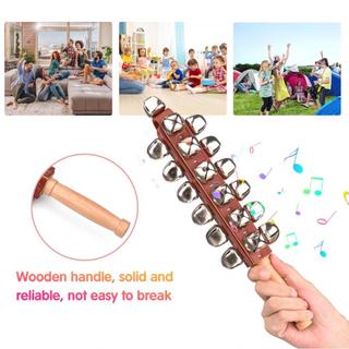 yingerjian.vn SHUAIGUO Tay Jingle Bells Xe trượt tuyết bằng gỗ Shaker Stick Nhạc cụ gõ cho kỳ nghỉ Giáng sinh tại nhà