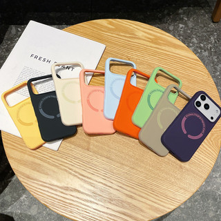 Thích Hợp Cho 17proMax Ốp Điện Thoại Silicon Lỏng Bên Trong Từ Tính iPhone16 Da Cảm Thấy Chống Sốc 15 Vỏ Bảo Vệ Hàng Spot