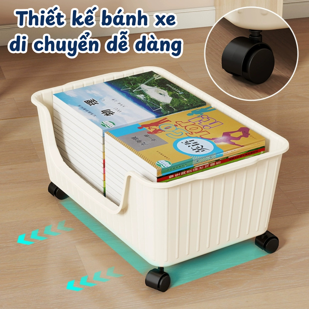 Giỏ Đựng Đồ Có Bánh Xe Để Gầm Bàn, Khay Đựng Đồ Ăn Vặt Di Động
