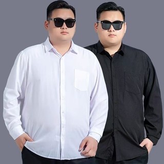 Oversize 10XL 9XL Nam Form Loose Fit Dài Tay Thoáng Khí Màu Trơn Oversize Đầm Áo Sơ Mi
