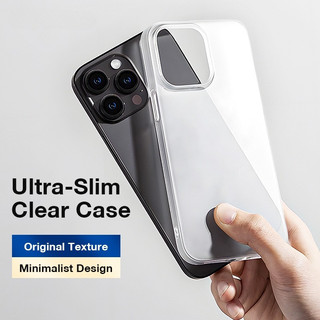 Ốp điện thoại trong suốt pha lê siêu mỏng cho iPhone 17 16 15 14 13 12 Pro Max Vỏ cứng mờ mờ cho iPhone 17 Pro Max Vỏ bảo vệ trong suốt mỏng nhẹ