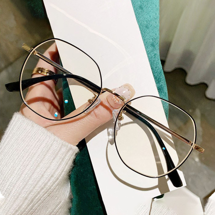 Kính bảo vệ bức xạ, -0.5 đến -4.25 độ,Thời trang, Kính mắt mèo, Nam nữ Kính cận thị chống ánh sáng xanh, Cận thị tùy chọn 1132