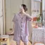 Bộ Đồ Ngủ Lụa Giả Nữ Họa Tiết Jacquard Tay Ngắn Phiên Bản Hàn Quốc ins Phong Cách Quần Short Rời Loungewear Bộ Đồ Hai Mảnh