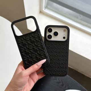 Ốp Điện Thoại Nổi Hoa Legan - Vỏ Họa Tiết Da Thời Trang - Màu Đen Tùy Chọn Cho iPhone 17 17Pro 16 16Pro 15 15Pro 14 14Pro 13 Pro Max Vỏ - Nâu & Đen