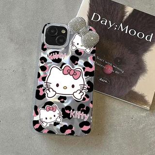 3D Hello Kitty Jewelled Da Báo In Hình Dành Cho Honor 400 Smart 400 Lite X6C X8C X9C 200 Smart X9D X7D X7C X8B X8B X9B X9B X9A 5G Cô Gái Nhiều Màu Sắc Flash Vỏ Điện Thoại