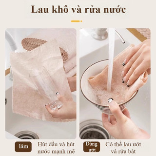 Khăn Lau Xơ Mướp 5m Cao Cấp - Thấm hút tốt, chống dầu mỡ hiệu quả, dùng lau nhà bếp và nhiều bề mặt