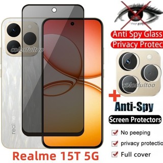 Kính Cường Lực Riêng Tư 2in1 Cho Realme 15T 15 16 Pro 16T Realm16T 15Pro Realme16 5G 9H Full Cover Chống Gián Điệp Kính Riêng Bảo Vệ Màn Hình Cho Realme15T 2025 Mặt Sau Ống Kính Máy Ảnh Phim