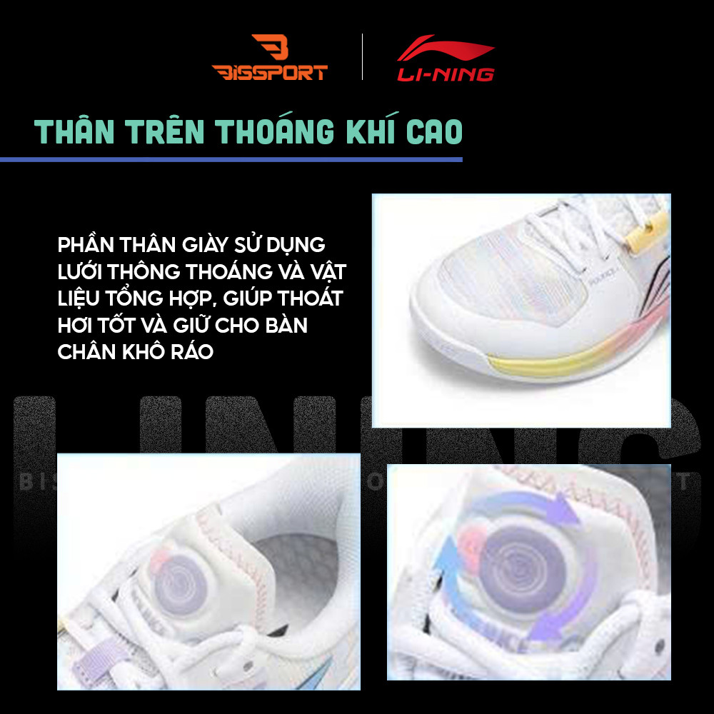Giày Cầu Lông Lining Pounce 2 AYTV013-2 Trắng Đen Chính Hãng - Ôm Chân - Thông Thoáng - Bền Bỉ - Giảm Chấn - Mềm Mại | BigBuy360 - bigbuy360.vn