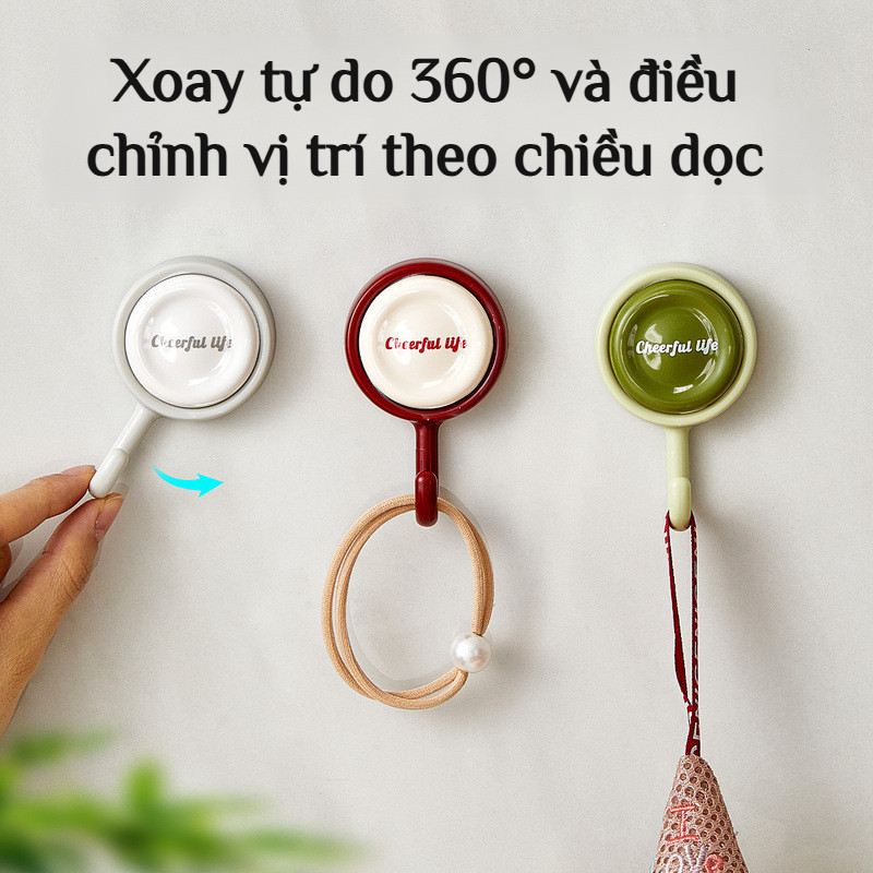 🔥Giá sốc🔥Móc treo phòng tắm / Móc xoay không dấu vết / Móc dán chắc chắn không cần khoan/Móc treo đồ đơn giản