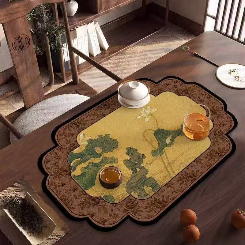 Khăn trải bàn trà đạo với nhiều họa tiết đẹp mắt