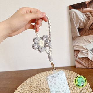 Màu Kẹo Dệt Tay Hoa Vỏ Điện Thoại Dây Đeo Treo Di Động Hoạt Hình Dễ Thương Cô Gái Thanh Lịch Dây Xoắn Chống Mất Thời Trang Cổ Tay Mạnh Mẽ Vỏ Điện Thoại Ngắn Dây Buộc