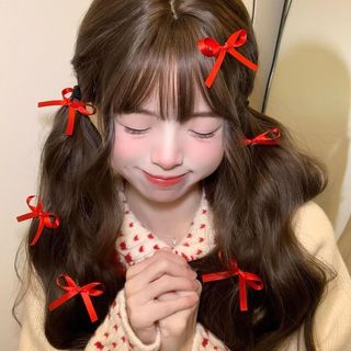 Kẹp tóc nơ ba lê màu đỏ