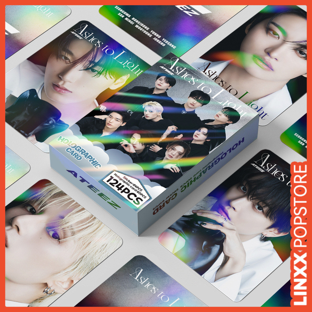 LINXX 124 CÁI ATEEZ Ashes to Light Album Lomo Cards Holographic Collectible Kpop Boy Group Fan Merch Holiday Bộ quà tặng sinh nhật