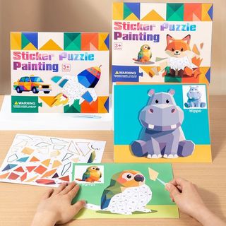 Bé Trai Bé Gái 3D Giáo Dục Ba Chiều Dán Tập Đi Handmade Tự Dính Hoạt Hình Dán Đồ Chơi Hình Học Xếp Hình Trẻ Em