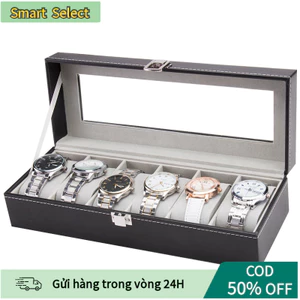 【COD】Hộp đựng đồng hồ 6 ngăn vỏ da cao cấp có khóa với thiết kế tinh tế và nhỏ gọn bảo vệ đồng hồ khỏi bụi bẩn