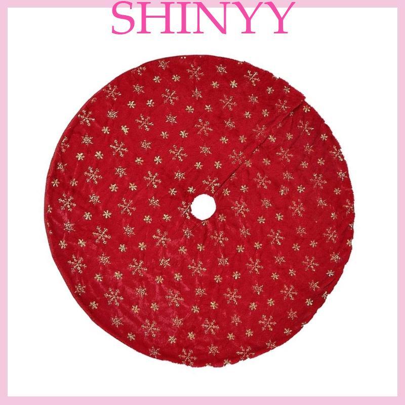 SHI Nhung Vải Cây Giáng Sinh Váy Bông Tuyết In 90cm 35Inch Máy Có Thể Giặt Cho Gia Đình Ngày Lễ Trang Trí Lễ Hội