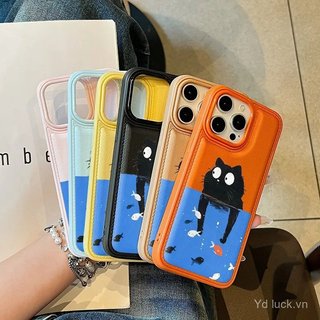 Kitten Heyu Đơn Giản Dễ Thương Vui Vẻ Mới Nhất Bán Chạy Túi Trống Da Hạt Bảo Vệ Thích Hợp Cho iPhone 17promax 15pro 13 14plus Chống Sốc 17air 14pro 16pro 15 13promax 17pro Ốp Điện Thoại Chống Sốc