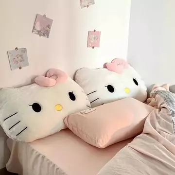 Plush Hello Kitty Pillow Bedside Cushion Dormitory Large Backrest Cushion Car Cushion Cute Girl Sofa Waist Support 9SfM