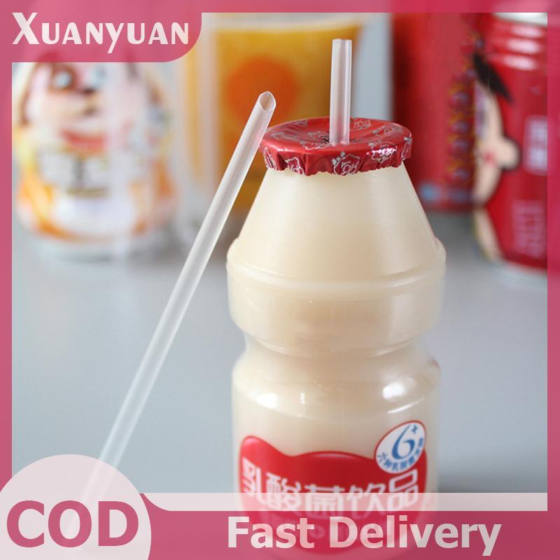XUAN 500 Chiếc DIY Ống Hút Nhựa Dùng Một Lần Ngắn Trong Suốt Nhọn Mỏng Ống Hút Uống Hàng Hóa Phụ Kiện Nhà Bếp VN