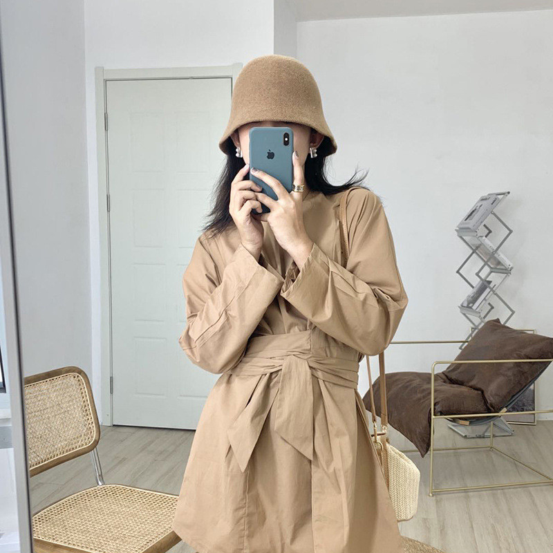 Mũ nữ thời trang thu đông, len xô màu trơn dệt kim, thiết kế đầu rộng, giữ ấm tốt