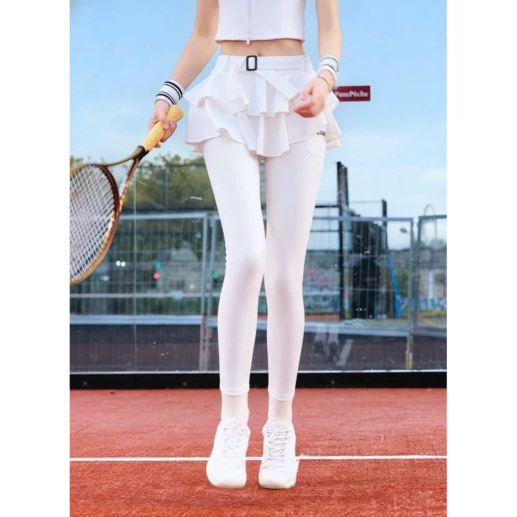 [Pickleball] Quần dài có lớp giả váy 2 tầng Pompeche thể thao thích hợp tập Tennis,yoga, chạy bộ,Pickleball...