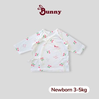 Áo cột dây newborn dài tay Bunny chất thun Modal mềm mịn cho bé 3-5kg