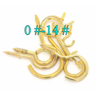Vít tự khai thác mạ đồng (đóng / mở) vít mắt cừu, móc mắt cừu dấu hỏi, móc đèn, móc mở rộng, ốc vít tự khai thác vòng treo 0 # -14 # [JYD-ZZ]