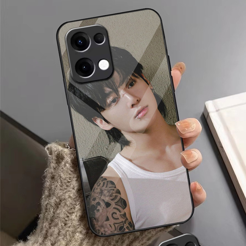 Ốp Điện Thoại Kính Bé Trai jungkook 01 Kính Cho Oppo A54 A74 4G A79 5G A94 A3X Reno 11 12 13 11F 12F 13F 10 8 Cover
