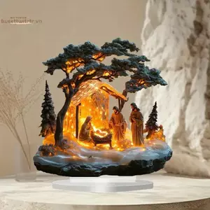 TRTR Mới Sáng Tạo Cây Giáng Sinh Ông Già Noel Acrylic Trang Trí Ngày Lễ VN