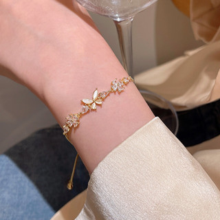 Vòng Tay Opal Mèo Mắt Đá Bướm Có Thể Điều Chỉnh Vòng Tay Cho Người Phụ Nữ Ánh Sáng Hàn Quốc Sang Trọng Niche Tinh Tế Zircon Vòng Tay Hoa Kéo Có Thể Điều Chỉnh Lắc Tay