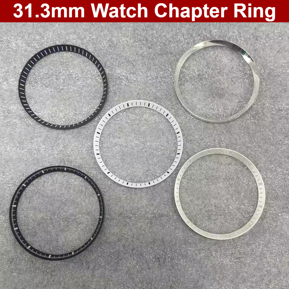 31.3mm Đồng Hồ Chương Nhẫn Cho NH35 NH36 Sửa Đổi Quy Mô Nhẫn Cho SKX007 SKX009 Đồng Hồ Phụ Kiện 27.5mm