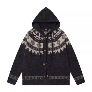 Áo len cardigan cổ điển kiểu Mỹ có mũ - phù hợp cho nam và nữ