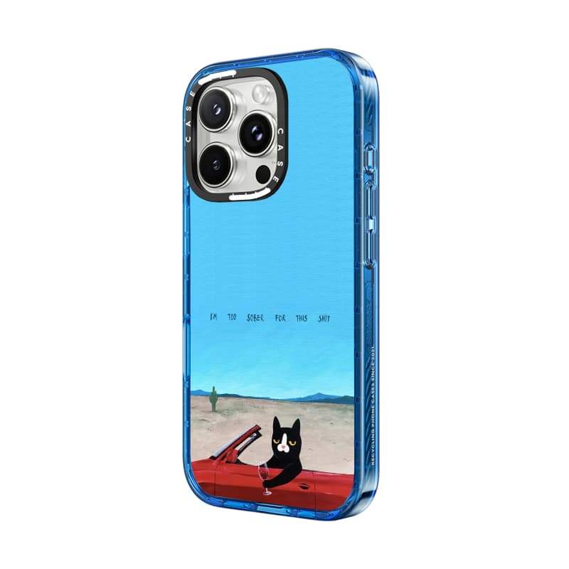 CASECASE X Tôi quá tỉnh táo Ốp lưng màu xanh da trời trong suốt cứng hút từ tính tác động cho Apple IPhone 12 13 14 15 16 17 Pro Max Air Plus có hộp