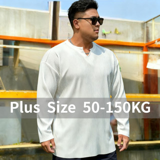 Áo thun nam sọc trắng cổ chữ V Henley từ 50 đến 150KG, phù hợp công sở dài tay