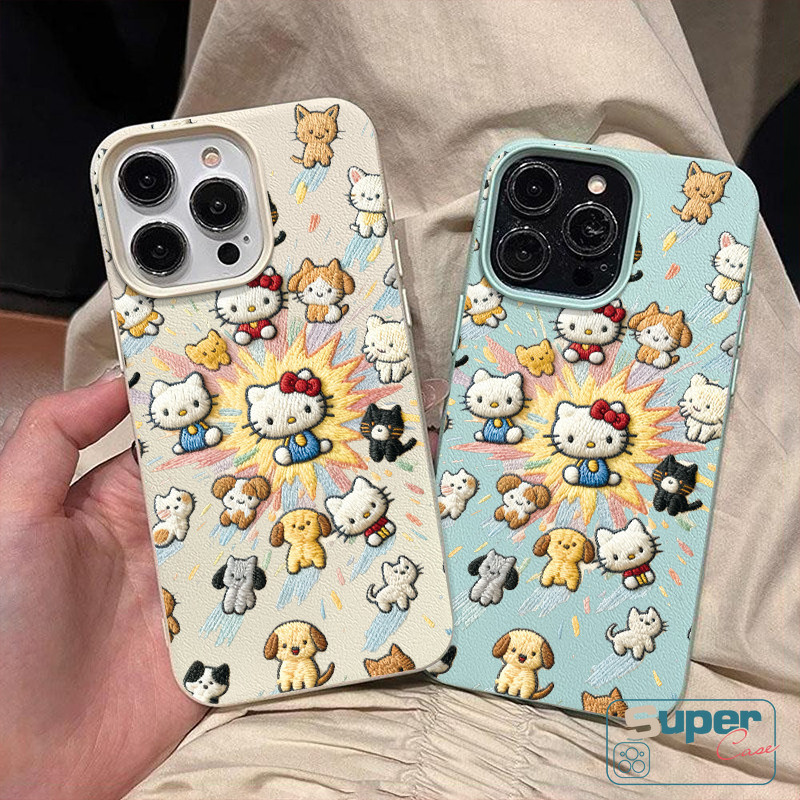 Ốp Lưng Tương Thích Cho IPhone 16 11 17 13 15 14 12 Pro Max 14 16 13 15 17 12 Pro 16 14 15 Plus XR X XS Max Thời Trang Ngọt Ngào Dễ Thương Hello Kitty Cat Puppy Bìa Mềm
