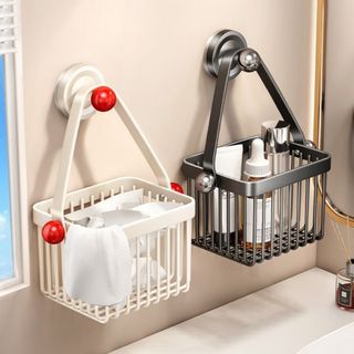 Giỏ đựng đồ nhà bếp treo MEGOCE, Giỏ đựng đồ nhà bếp bằng thép Carbon dung tích lớn, Tiết kiệm không gian Thiết kế lưới đa chức năng Giỏ đựng đồ treo tường Đồ ăn nhà bếp