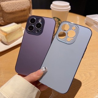 Ốp Điện Thoại Di Động Kính Mờ Mạ Điện Cho IPhone 16 15 14 11 13 12 Pro Max Plus Vỏ Ống Kính PC IP14Plus Da Sang Trọng