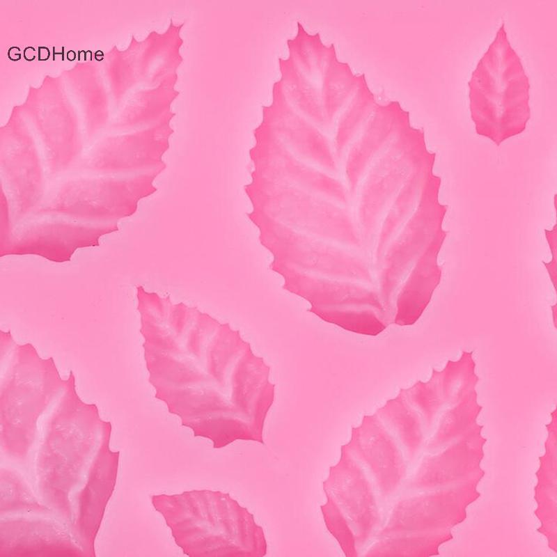 GCDHome Lá Hoa Hồng Khuôn Silicon Fondant Lá DIY Trang Trí Bánh Dụng Cụ Socola Kẹo HOT
