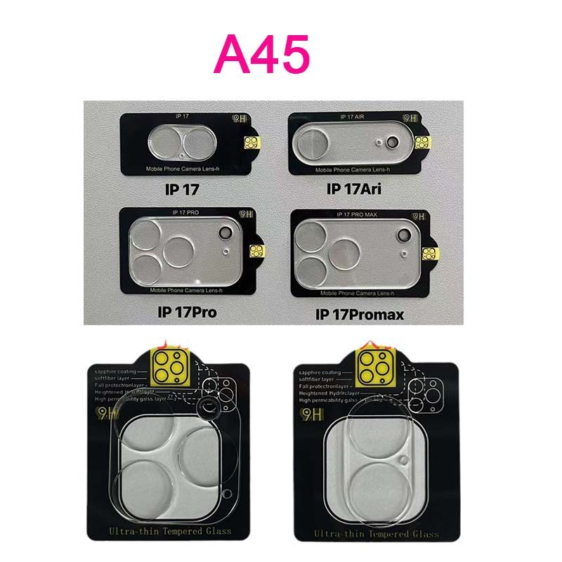 Dành Cho iPhone 17 16 15 14 Pro max Plus Bảo Vệ Ống Kính Không Khí Mặt Sau Ống Kính Camera Kính Bảo Vệ Camera