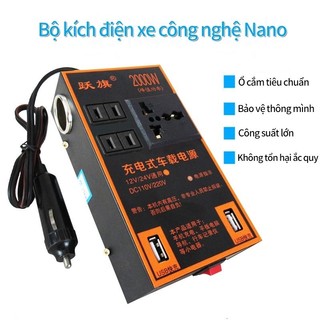 Rẻ Bộ Chuyển Đổi Nguồn Điện Xe Hơi 1500W 12V 24V Sang 220V Bộ Chuyển Đổi Nguồn Điện Đa Năng Xe Tải Ổ Cắm Sạc DC Biến Tần