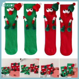Kids Cute Big Eye Scarf Cartoon Magnetic Christmas Socks Festival Holiday