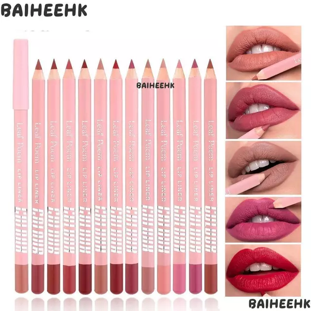 Bút chì son môi BAIH, Bút chì kẻ môi mờ dưỡng ẩm lâu trôi, Bút chì lót môi nhung chống thấm nước