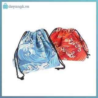Deyangk 1 Phong Cách Nhật Bản Dây Rút Hộp Cơm Trưa Túi Bảo Quản Du Lịch Dã Ngoại Di Động Dễ Dàng Rửa Bento Hộp Cơm Trưa Túi Tote VN