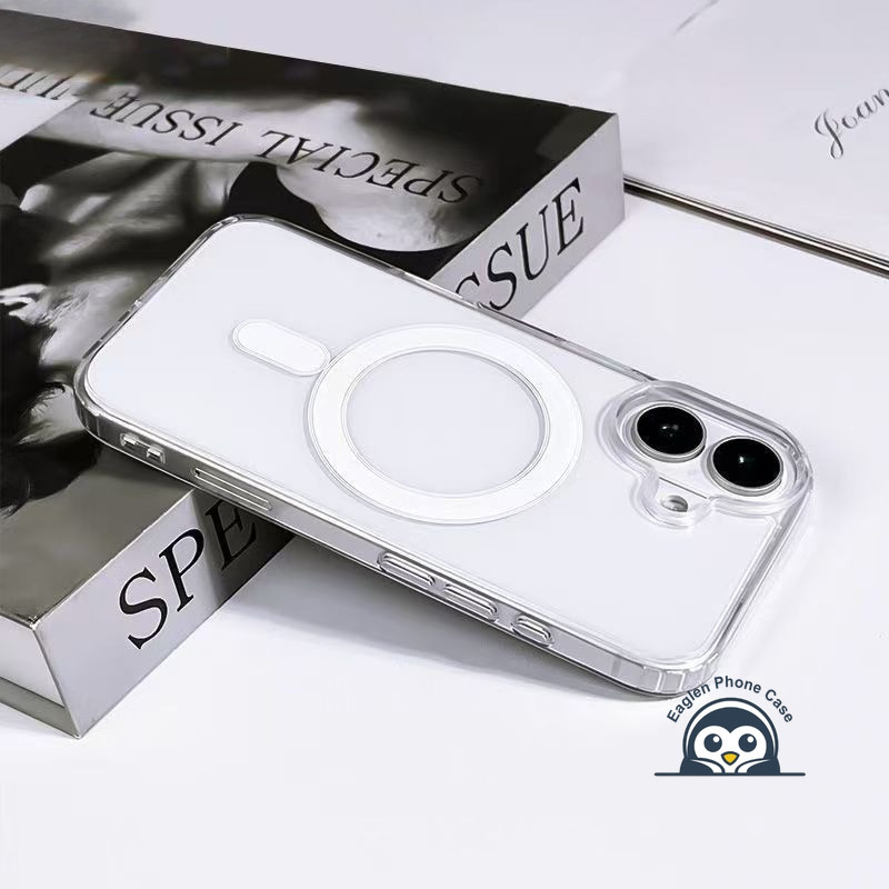 Ốp điện thoại trong suốt tích hợp từ tính cho iPhone 17 Air 16 16e 15 14 13 12 Mini 11 Pro XS Max XR 7 8 Plus Vỏ hấp dẫn Mặt sau doanh nghiệp Acrylic đơn giản