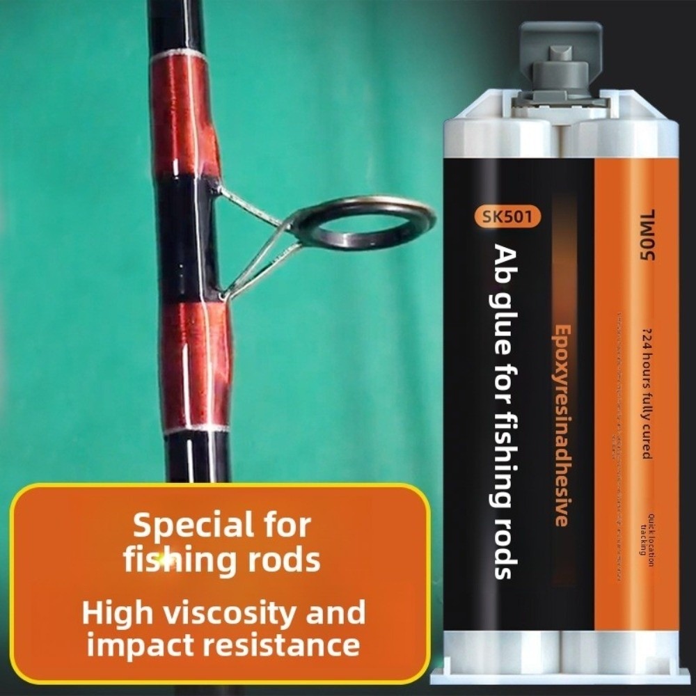 Keo dán cần câu OUSXA, Trong suốt để sửa chữa vòng dẫn hướng bằng nhựa Epoxy, Giá đỡ thiết bị câu cá Epoxy 50ml AB Keo cần câu sửa chữa