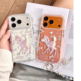 Ốp lưng cứng Tương thích với iPhone 13 14 14Pro 14ProMax 15 15Pro 15ProMax 16 16Pro 16ProMax 17 17Pro 17ProMax Bambi Little Deer Pattern Case